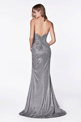 Cinderella Divine CF331 Long Strapless Shimmer Prom Dress