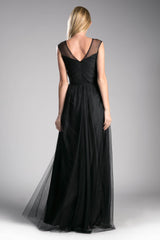 Cinderella Divine ET320 Long V Neck Prom Dress Bridesmaid Gown