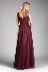 Cinderella Divine ET320 Long V Neck Prom Dress Bridesmaid Gown