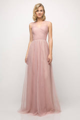 Cinderella Divine ET320 Long V Neck Prom Dress Bridesmaid Gown