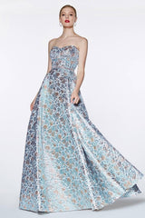 Cinderella Divine KC19064 Long Metallic Prom Dress Formal Evening Gown