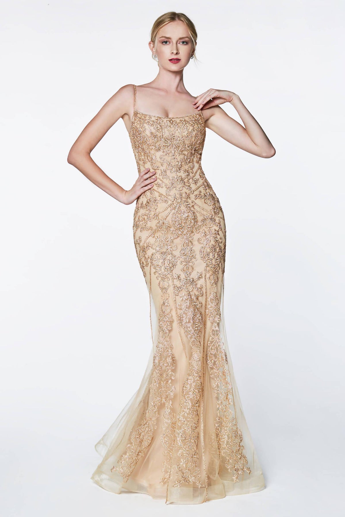 Cinderella Divine KC885 Long Formal Beaded Prom Gown Evening Dress
