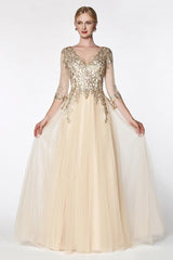 Cinderella Divine OC003 Long Sleeve Formal Evening Dress