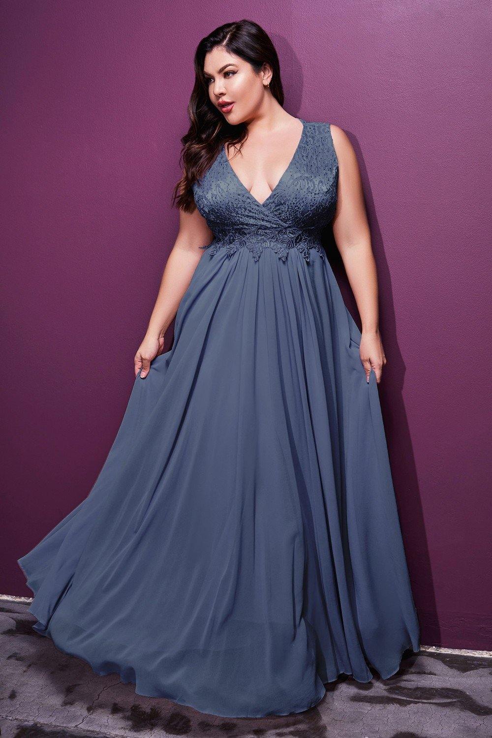Cinderella Divine S7201 Long Sleeveless Plus Size Prom Dress