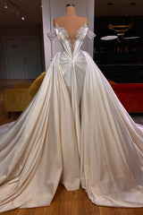 Classic V-hals off-the-shoulder prom-jurken met kralen
