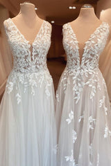Stijlvolle lange a-line sweetheart appliques kant open achterkant trouwjurk