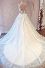 Stijlvolle lange prinses sweetheart tule appliques kanten trouwjurken