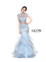 Colors G842 Colors Long Cap Sleeve Formal Mermaid Prom Gown