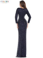 Colors G1042SL Colors Long Sleeve Formal Prom Dress