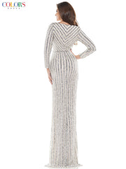 Colors G1042SL Colors Long Sleeve Formal Prom Dress