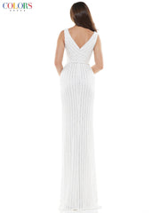 Colors G1042 Colors Long Sleeveless Formal Fitted Prom Gown