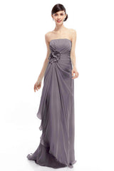 Sheath Sweep Train Chiffon Bridesmaid Dresses COLT1400B