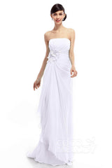 Sheath Sweep Train Chiffon Bridesmaid Dresses COLT1400B
