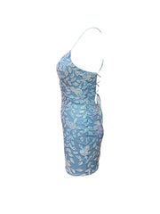 Column V-neck Short Strap Sequins Prom Dress