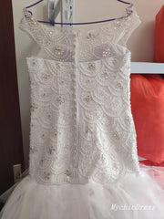 Sparkly Beaded Crystals Africa Wedding Dresses Mermaid with Ruffles