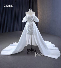 Convertible Short Wedding Dresses with Detachable Train 222187