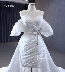 Convertible Short Wedding Dresses with Detachable Train 222187