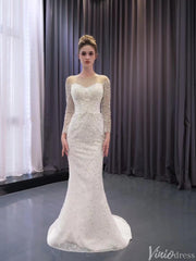 Convertible Two Piece Balll Gown Wedding Dresses with Long Sleeves 241079