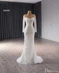 Convertible Two Piece Balll Gown Wedding Dresses with Long Sleeves 241079