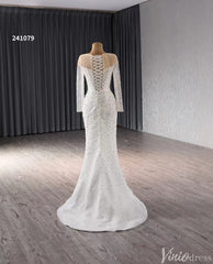 Convertible Two Piece Balll Gown Wedding Dresses with Long Sleeves 241079