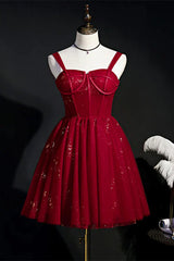 A-line Short Red Homecoming Dress, AST1196