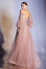 Cinderella Divine CD948 Corset Strapless Long Prom Dress