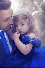 Cowl Neck Straps Ball Gown Flower Girls Dress with Tulle and Beads