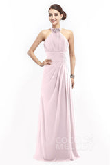 Sheath Floor Length Chiffon Bridesmaid Dress COZF14020