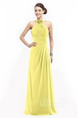 Sheath Floor Length Chiffon Bridesmaid Dress COZF14020