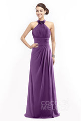 Sheath Floor Length Chiffon Bridesmaid Dress COZF14020