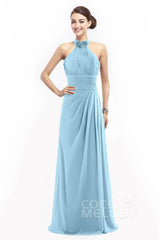 Sheath Floor Length Chiffon Bridesmaid Dress COZF14020