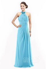 Sheath Floor Length Chiffon Bridesmaid Dress COZF14020