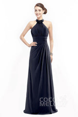 Sheath Floor Length Chiffon Bridesmaid Dress COZF14020