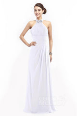 Sheath Floor Length Chiffon Bridesmaid Dress COZF14020