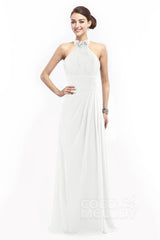 Sheath Floor Length Chiffon Bridesmaid Dress COZF14020