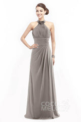 Sheath Floor Length Chiffon Bridesmaid Dress COZF14020
