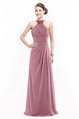 Sheath Floor Length Chiffon Bridesmaid Dress COZF14020