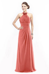 Sheath Floor Length Chiffon Bridesmaid Dress COZF14020