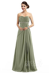 Sheath Floor Length Chiffon Bridesmaid Dress COZF14022