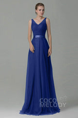 Sheath-Column Floor Length Tulle Bridesmaid Dress COZF1500F