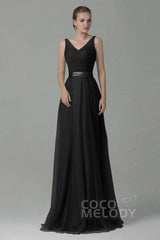Sheath-Column Floor Length Tulle Bridesmaid Dress COZF1500F