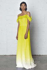 Sheath-Column Floor Length Chiffon Ombre Dress COZF17012
