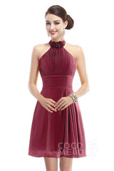 A-Line Short-Mini Chiffon Bridesmaid Dress COZK1401B