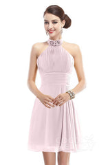A-Line Short-Mini Chiffon Bridesmaid Dress COZK1401B