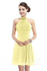A-Line Short-Mini Chiffon Bridesmaid Dress COZK1401B