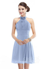 A-Line Short-Mini Chiffon Bridesmaid Dress COZK1401B