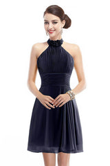 A-Line Short-Mini Chiffon Bridesmaid Dress COZK1401B