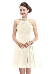 A-Line Short-Mini Chiffon Bridesmaid Dress COZK1401B