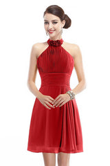 A-Line Short-Mini Chiffon Bridesmaid Dress COZK1401B