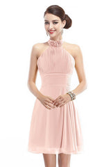 A-Line Short-Mini Chiffon Bridesmaid Dress COZK1401B